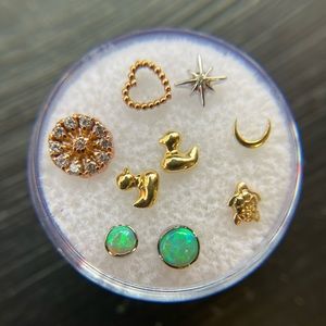 New gold threadless jewelry